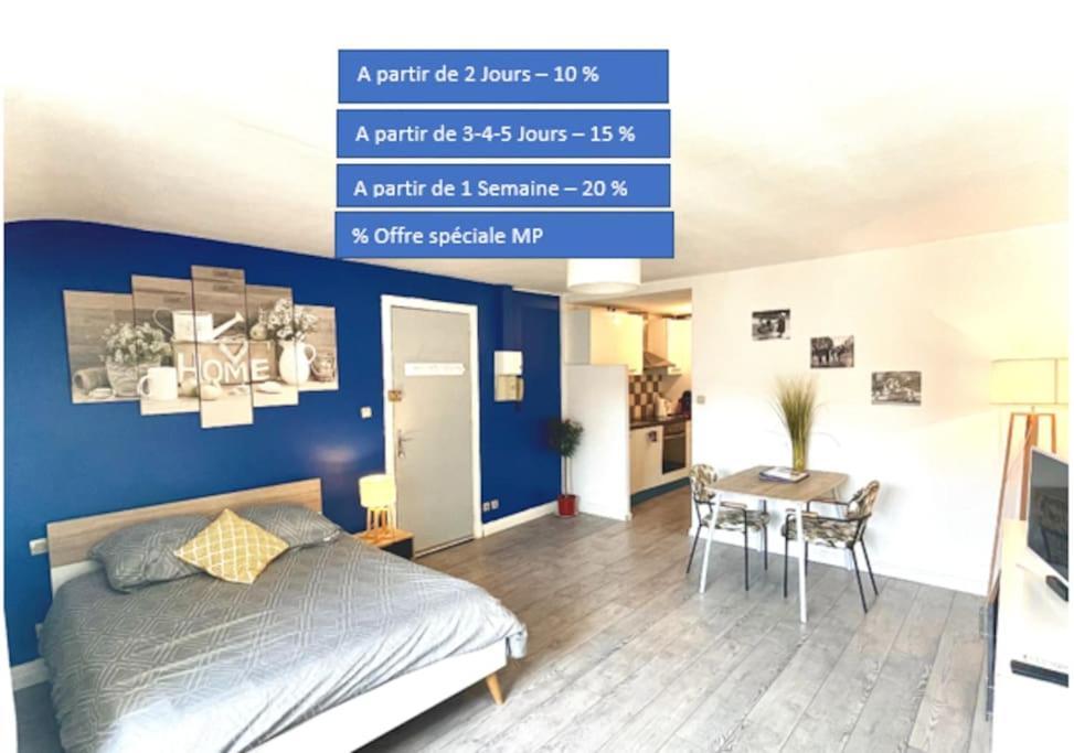 Appartement Entier Moissac Centre 30 M2 Calme Avec Cour Interieure Pour Velos A 50M Du Marche De Moissac Luaran gambar